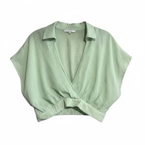 Love Tree Light Green Twist Front Blouse